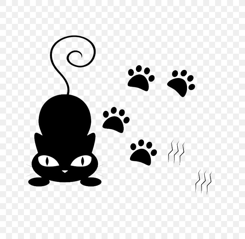 Cat Paw Footprint Sticker Dog, PNG, 800x800px, Cat, Animal, Animal Track, Black, Black And White Download Free