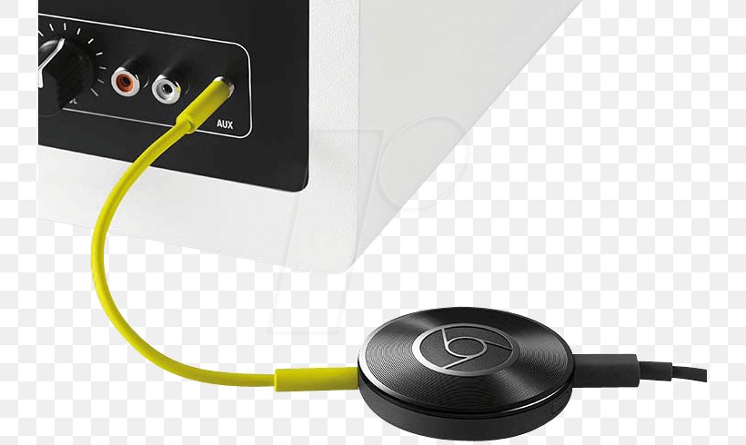 Google Chromecast Audio Google Cast Streaming Media Handheld Devices, PNG, 735x490px, Google Chromecast Audio, Cable, Chromecast, Electronic Device, Electronics Download Free