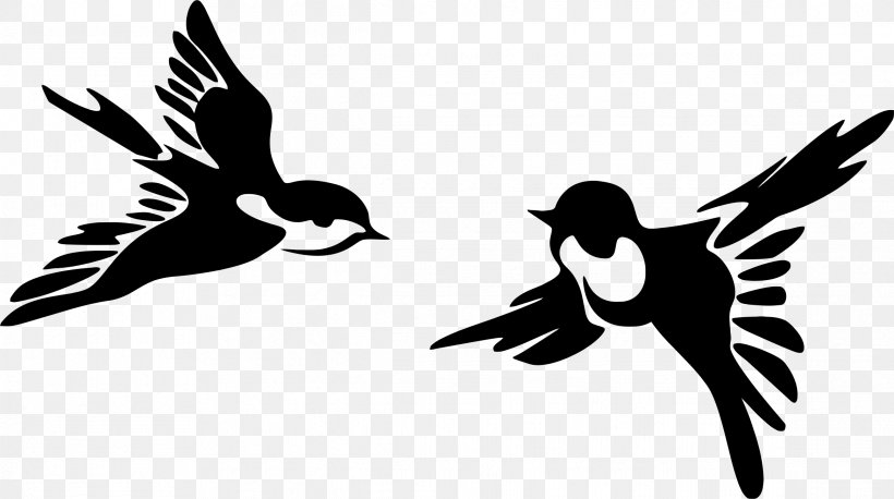 Bird Swallow Silhouette Drawing Clip Art, PNG, 2334x1306px, Bird, Beak, Bird Flight, Black And White, Color Download Free
