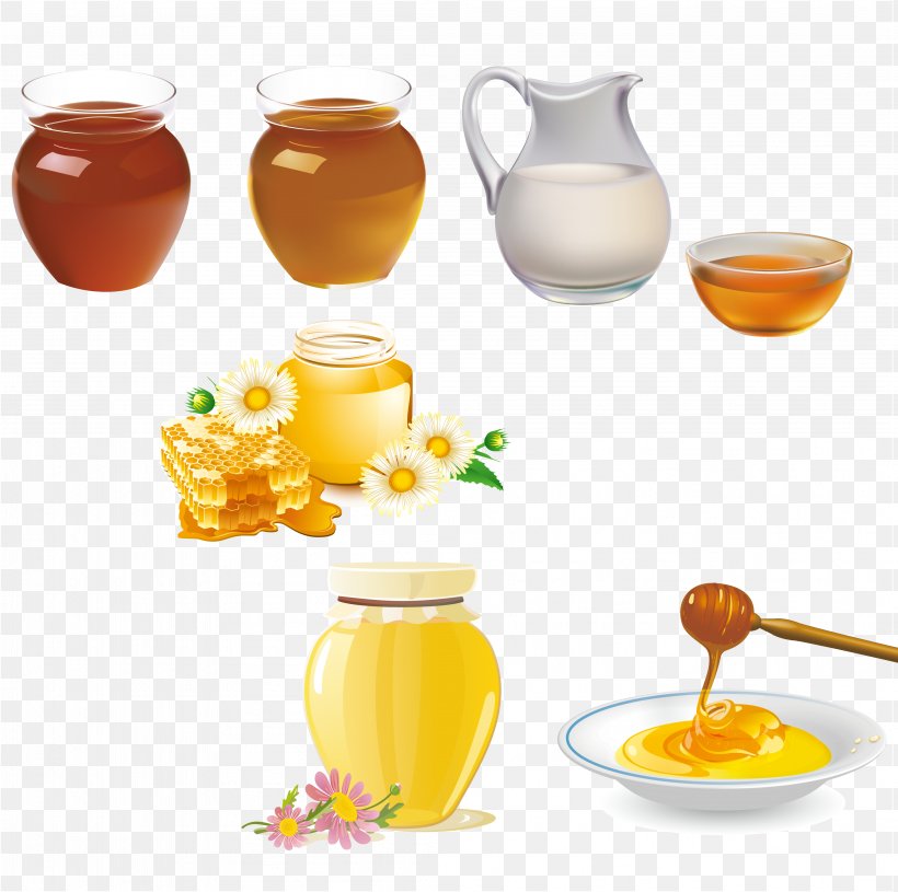 Honey Bee Honey Bee, PNG, 4193x4171px, Bee, Cartoon, Drink, Food, Honey Download Free