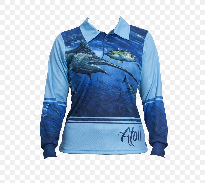 Long-sleeved T-shirt Long-sleeved T-shirt Fishing, PNG, 600x733px, Tshirt, Apron, Blue, Clothing, Electric Blue Download Free