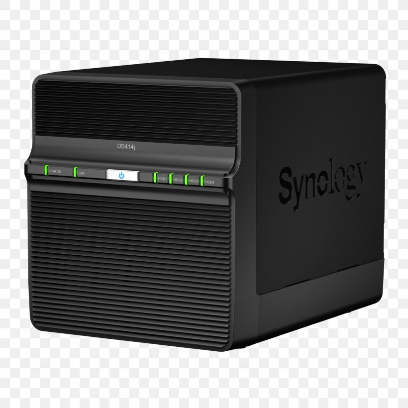 Network Storage Systems Synology Inc. Synology DiskStation DS414j Computer Servers Hard Drives, PNG, 1280x1280px, Network Storage Systems, Computer Servers, Data Storage, Electronic Device, Electronics Download Free