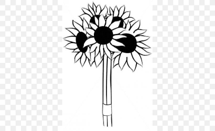 Floral Design Sunflower M Floral Design, PNG, 500x500px, Flora, Black, Black And White, Cut Flowers, Floral Design Download Free