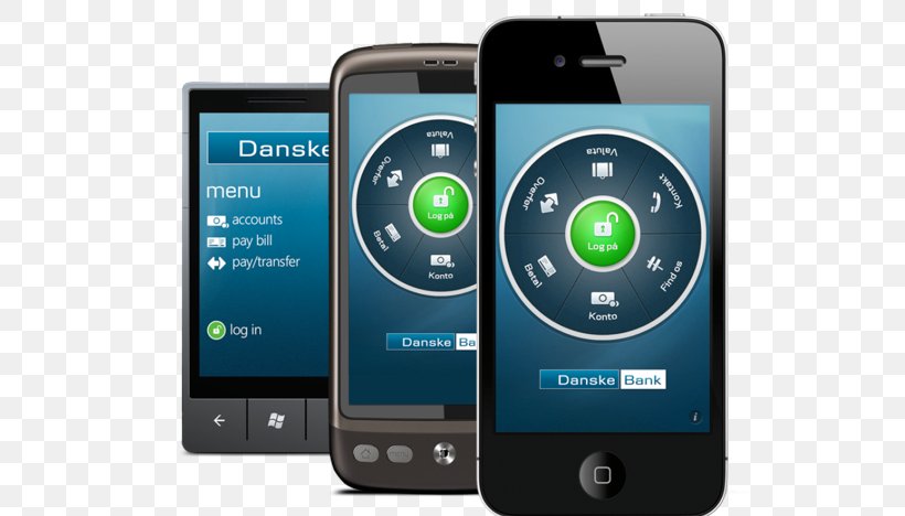 Feature Phone Smartphone Mobile Banking Danske Bank, PNG, 576x468px,  Feature Phone, Bank, Brand, Cellular Network, Communication