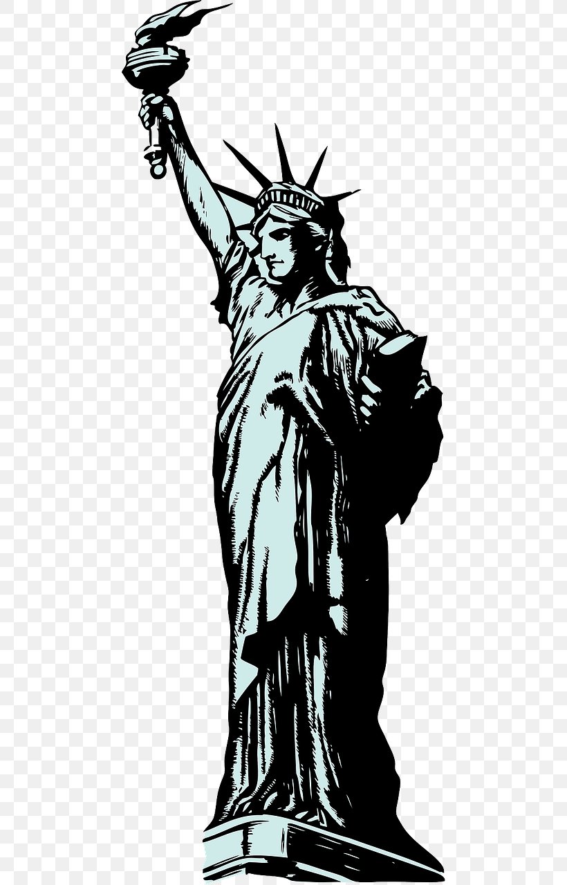 Statue Of Liberty Drawing Clip Art, PNG, 640x1280px, Statue Of Liberty, Art, Artwork, Black And White, Drawing Download Free