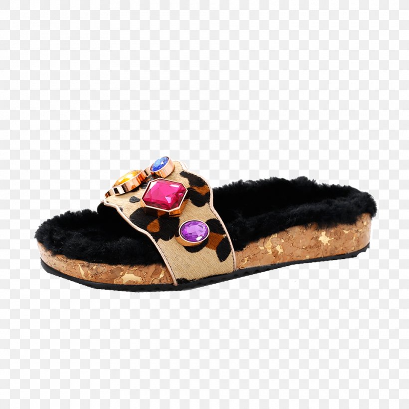 Slipper Leopard Slide Sandal Shoe, PNG, 960x960px, Slipper, Animal Print, Ballet Flat, Footwear, Leopard Download Free