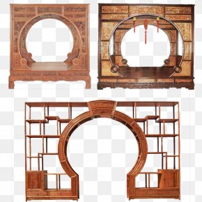 The Ming Dynasty Or Shelf Bed - Moon Gate Door Download PNG