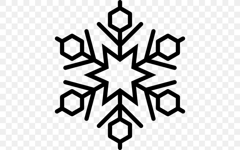 Snowflake Christmas Hexagon, PNG, 512x512px, Snowflake, Black And White, Christmas, Hexagon, Ice Download Free