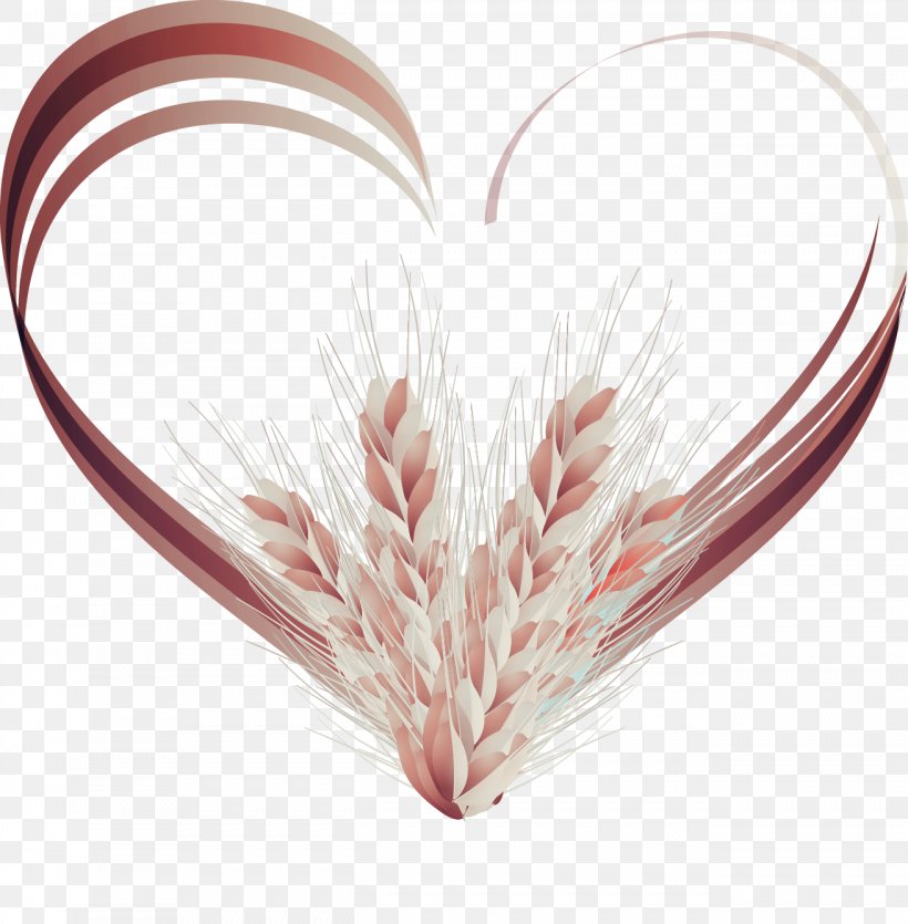 Adobe Illustrator Euclidean Vector, PNG, 1312x1337px, Wheat, Free Love, Heart, Love, Orange Download Free