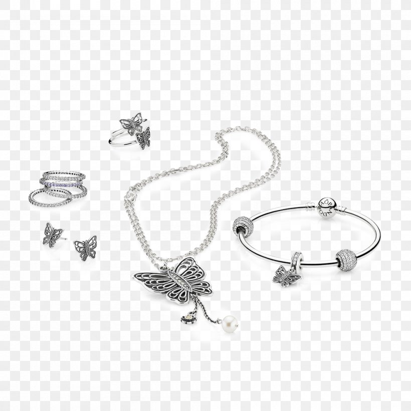 Earring Jewellery Charm Bracelet Pandora, PNG, 1000x1000px, Earring, Body Jewelry, Bracelet, Butterfly, Charm Bracelet Download Free