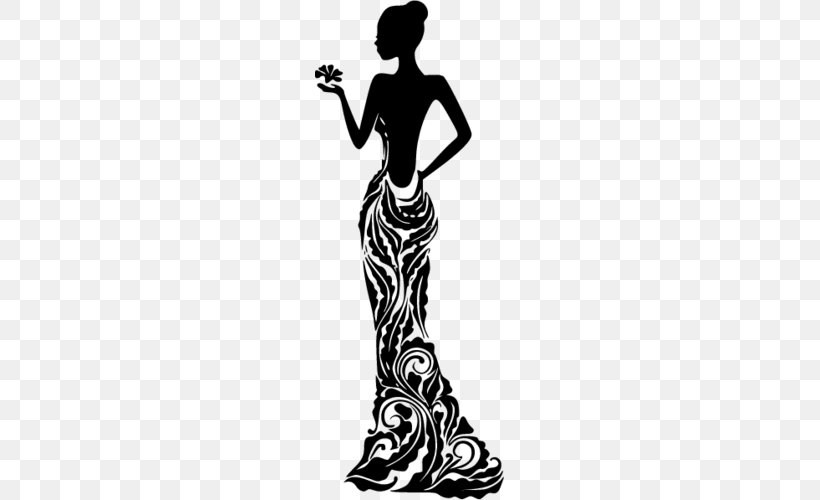 Evening Gown Dress Stock Photography, PNG, 500x500px, Gown, Arm, Art, Ball Gown, Black And White Download Free