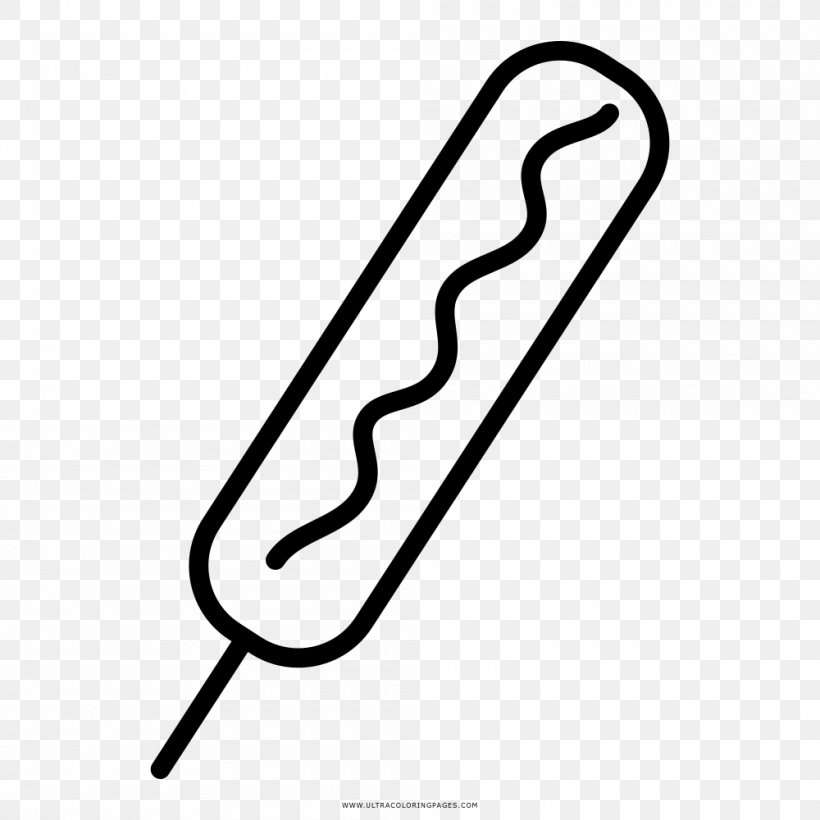Hot Dog Coloring Book Corn Dog Drawing, PNG, 1000x1000px, Hot Dog, Area, Art, Black And White, Book Download Free