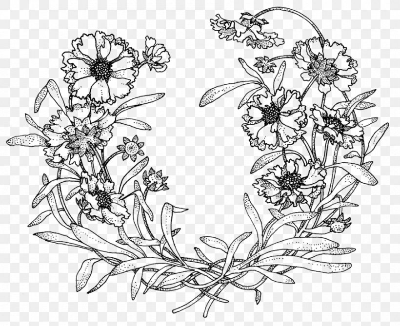 Drawing Floral Design Monochrome Sketch, PNG, 900x735px, Drawing, Area, Artwork, Black And White, Body Jewelry Download Free