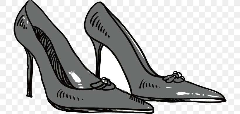 Shoe High-heeled Footwear Illustration, PNG, 728x390px, Shoe, Absatz, Basic Pump, Black, Black And White Download Free