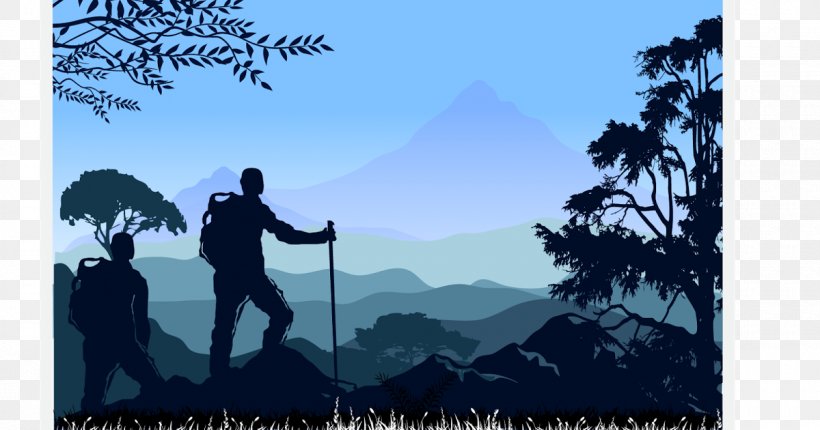 Mountaineering Backpacking Silhouette, PNG, 1200x630px, Mountaineering, Adventure, Backpack, Backpacking, Grass Download Free