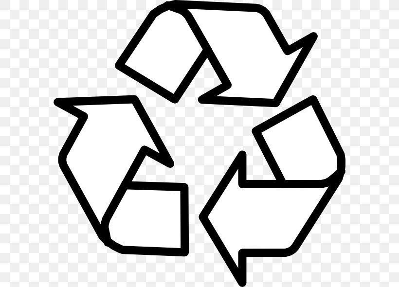 Recycling Symbol Clip Art, PNG, 600x590px, Recycling, Area, Black And White, Drawing, Monochrome Photography Download Free