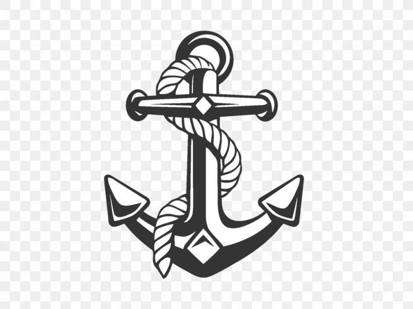 Anchor Rope Ship Clip Art, PNG, 1000x750px, Anchor, Art, Banner, Black And White, Boat Download Free