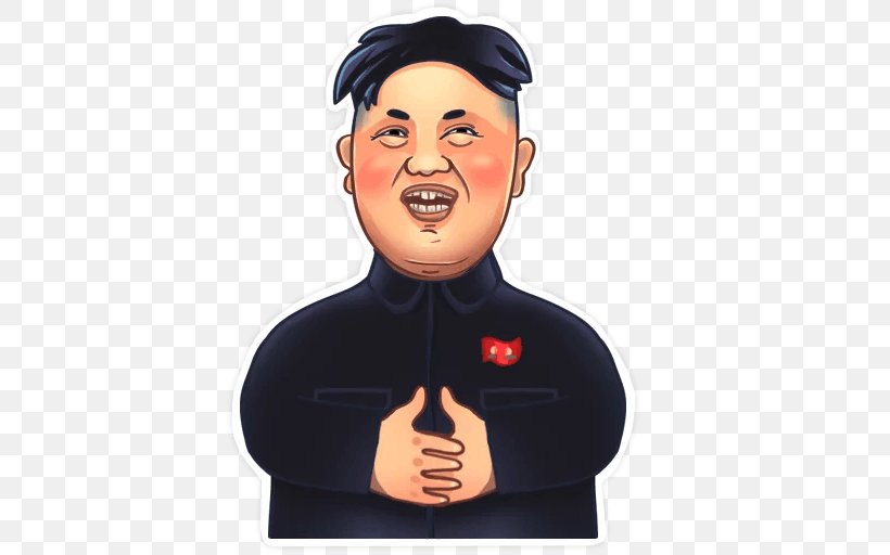 Kim Jong-un Sticker Telegram Politician North Korea, PNG, 512x512px, Kim Jongun, Cartoon, Celebrity, Chin, Donald Trump Download Free
