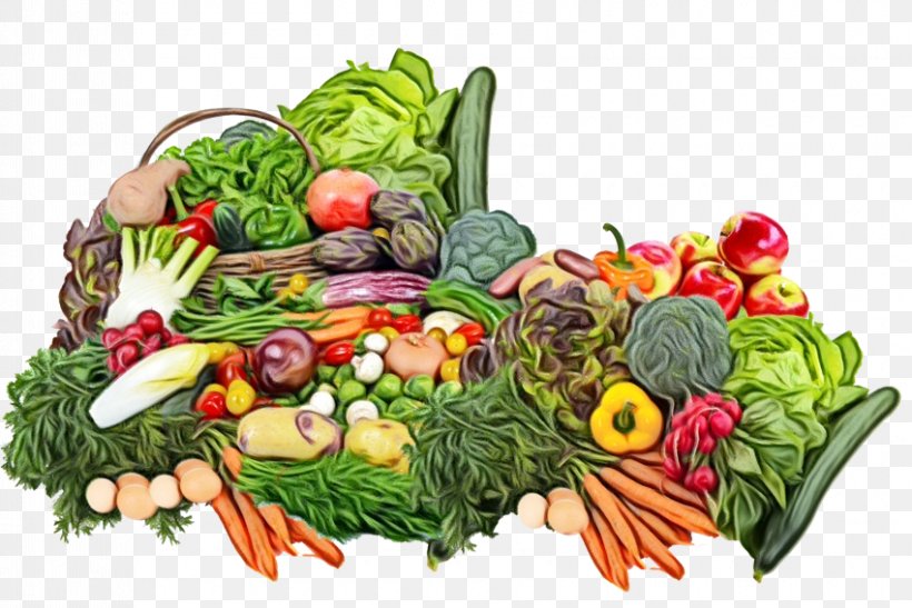 Natural Foods Vegetable Food Vegan Nutrition Food Group, PNG, 850x568px, Watercolor, Food, Food Group, Garnish, Leaf Vegetable Download Free