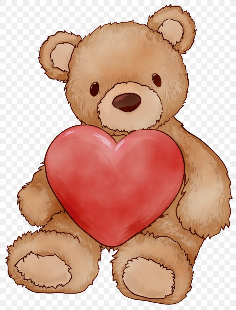 Teddy Bear, PNG, 2288x3000px, Watercolor, Animal Figure, Brown, Heart, Love Download Free