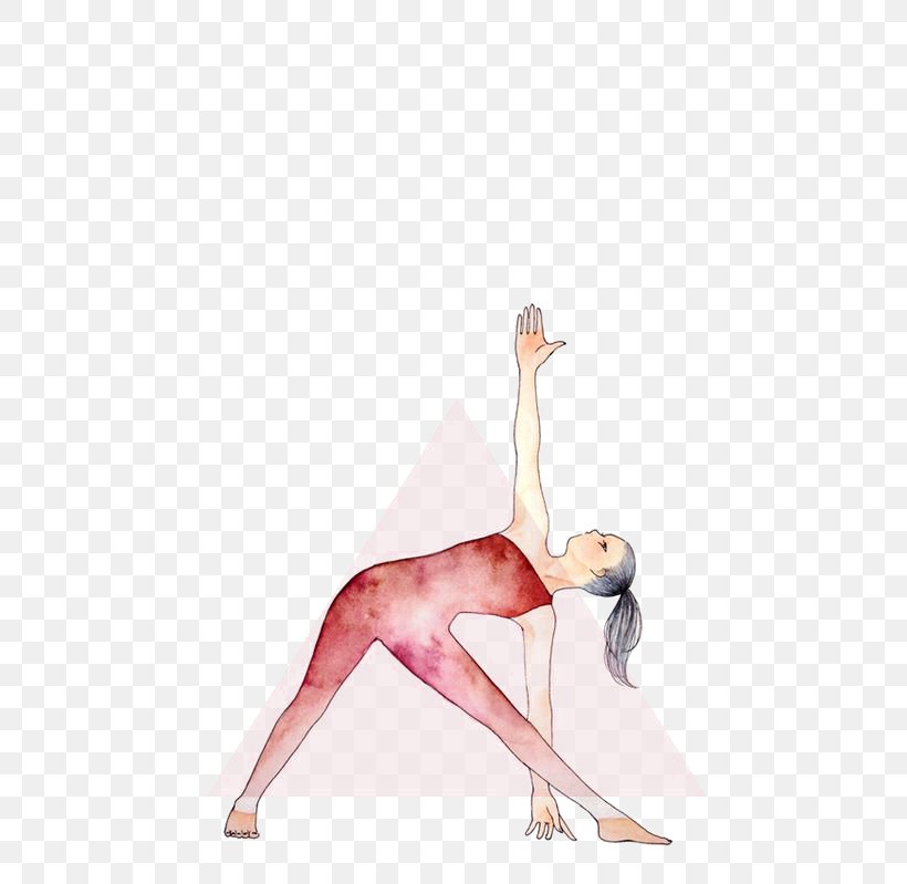 Yoga Trikonasana Drawing Illustration, PNG, 564x799px, Watercolor, Cartoon, Flower, Frame, Heart Download Free