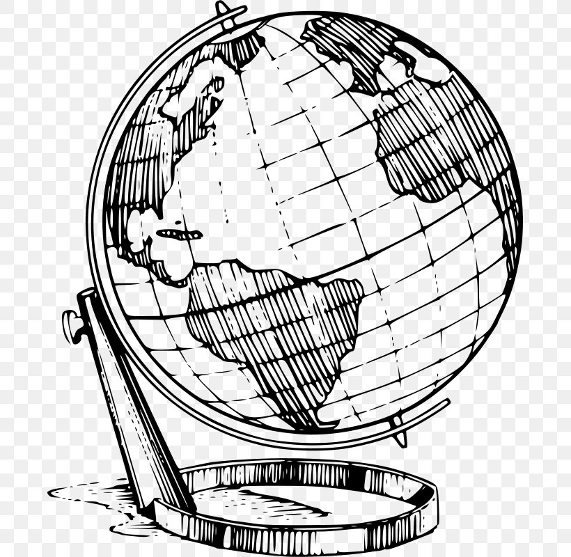Globe Earth Drawing Clip Art, PNG, 683x800px, Globe, Area, Black And White, Drawing, Earth Download Free