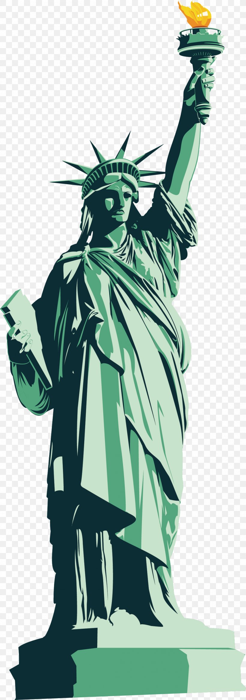 Statue Of Liberty Tourist Attraction, PNG, 1106x3142px, Statue Of Liberty, Architecture, Art, Cartoon, Color Download Free