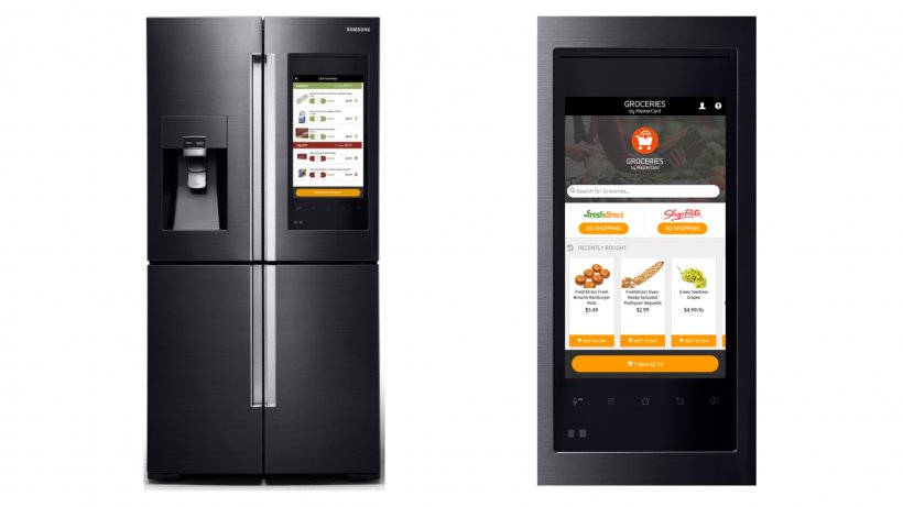 The International Consumer Electronics Show Internet Refrigerator Samsung Electronics, PNG, 2048x1152px, Refrigerator, Home Appliance, Internet Of Things, Internet Refrigerator, Kitchen Appliance Download Free