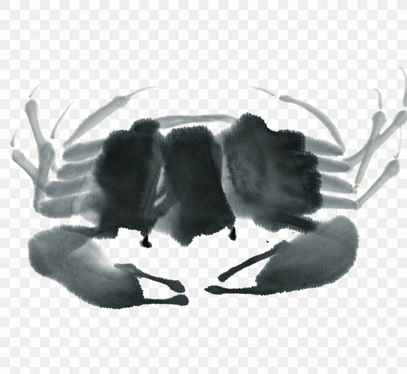 Crab U6c34u58a8u5199u610f Ink Wash Painting Chinese Painting, PNG, 2535x2333px, Crab, Black And White, Chinese Painting, Chinoiserie, Claw Download Free