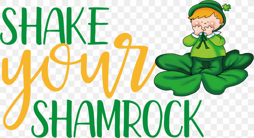 Saint Patrick Patricks Day Shake Your Shamrock, PNG, 3398x1846px, Saint Patrick, Behavior, Character, Flower, Fruit Download Free