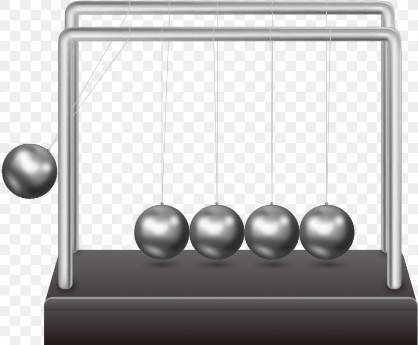 Euclidean Vector Newtons Cradle Pendulum Clock, PNG, 935x773px, Newtons Cradle, Ball, Black And White, Isaac Newton, Monochrome Download Free