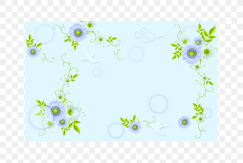 Floral Design Blue Flower Wallpaper, PNG, 749x552px, Floral Design, Blue, Border, Branch, Flora Download Free