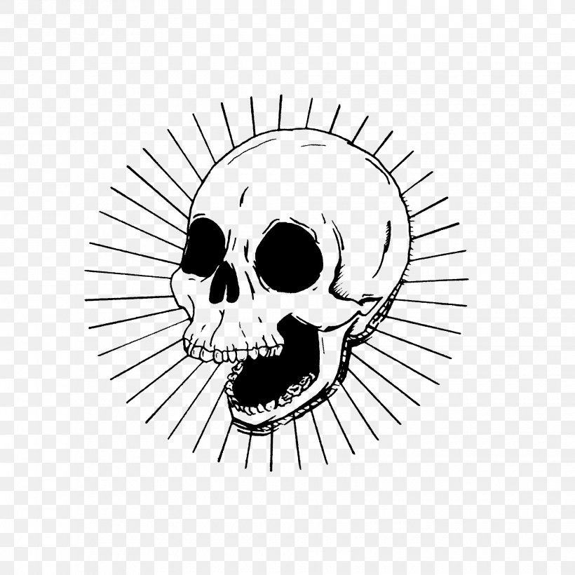 Skull Tattoo Drawing Art Skeleton, PNG, 1960x1960px, Skull, Art, Black And White, Bone, Drawing Download Free