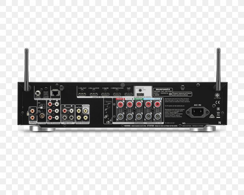 5.2 AV Receiver Marantz NR1508/N1 5x85 Ultra HD Audio Marantz NR1608 7.2 AV Receiver, PNG, 1280x1024px, Av Receiver, Amplifier, Audio, Audio Equipment, Audio Receiver Download Free