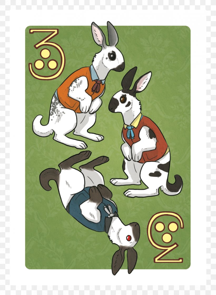 Card Game Rabbit Playing Card Hare, PNG, 825x1125px, Card Game, Canidae, Cartoon, Dog Like Mammal, Easter Bunny Download Free