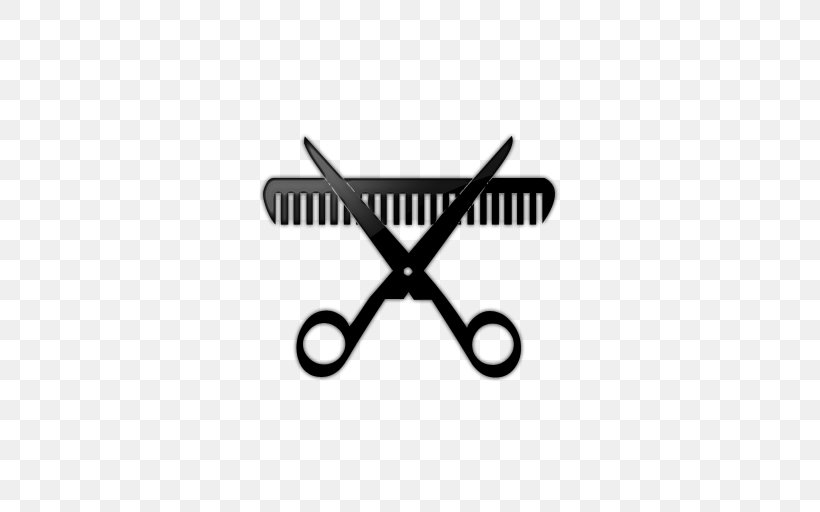 Comb Scissors Hair-cutting Shears Clip Art, PNG, 512x512px, Comb, Barber, Black, Black And White, Brand Download Free