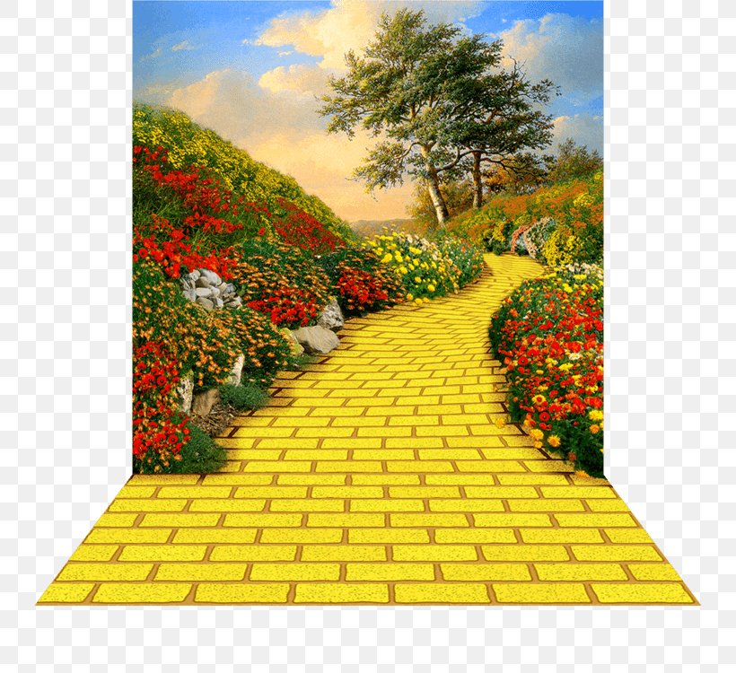 Follow The Yellow Brick Road Clip Art Image, PNG, 750x750px, Yellow Brick Road, Brick, Field, Flower, Follow The Yellow Brick Road Download Free
