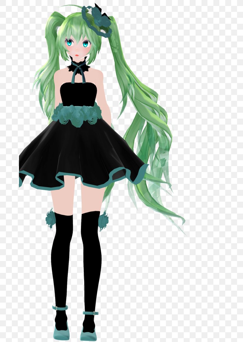 Hatsune Miku MikuMikuDance The Dress Laptop Character, PNG, 692x1153px, Watercolor, Cartoon, Flower, Frame, Heart Download Free