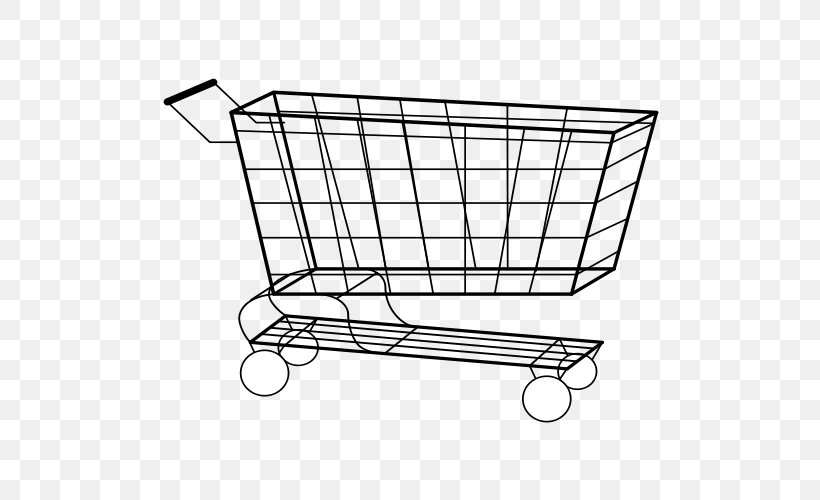 Shopping Cart Line Art, PNG, 500x500px, Shopping Cart, Area, Basket, Black And White, Cart Download Free