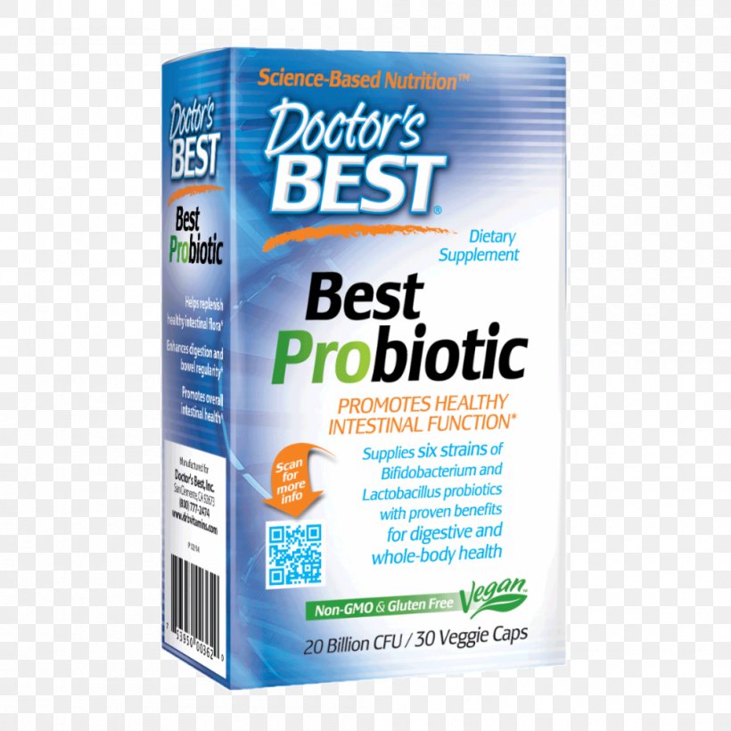 Doctor's Best Best Probiotic 20 Billion Cfu 30 Veggie Capsules Health Lactobacillus Rhamnosus Intestine, PNG, 1000x1000px, Probiotic, Billion, Capsule, Cell, Colonyforming Unit Download Free