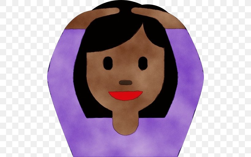 Face Facial Expression Cartoon Nose Violet, PNG, 512x512px, Watercolor, Black Hair, Brown Hair, Cartoon, Cheek Download Free