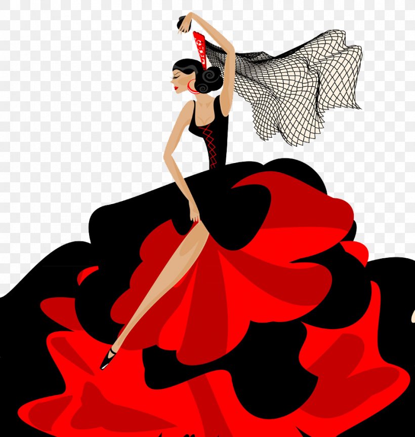 Flamenco Dance Royalty-free Poster, PNG, 950x1000px, Watercolor, Cartoon, Flower, Frame, Heart Download Free
