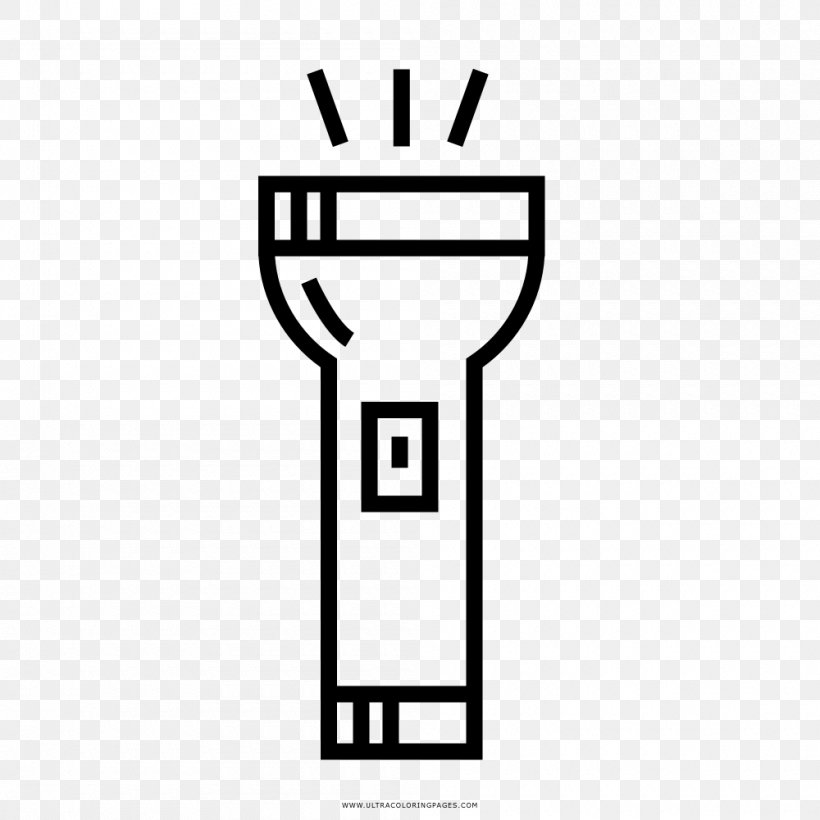 Coloring Book Drawing Flashlight Torch, PNG, 1000x1000px, Coloring Book, Area, Ausmalbild, Black And White, Brand Download Free