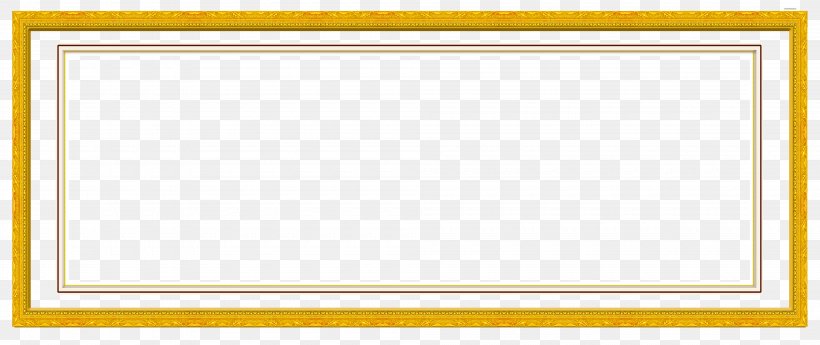 Picture Frame Yellow Pattern, PNG, 4000x1684px, Picture Frame, Area, Point, Rectangle, Symmetry Download Free