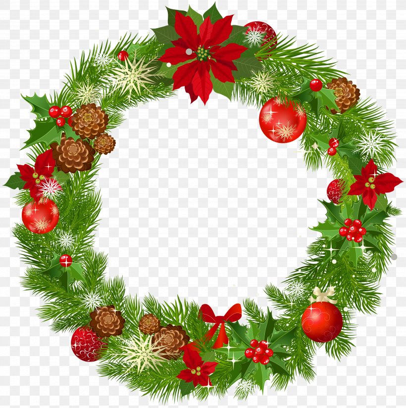 Wreath Christmas Decoration Clip Art, PNG, 3500x3524px, Christmas, Advent Calendars, Advent Wreath, Christmas Decoration, Christmas Music Download Free