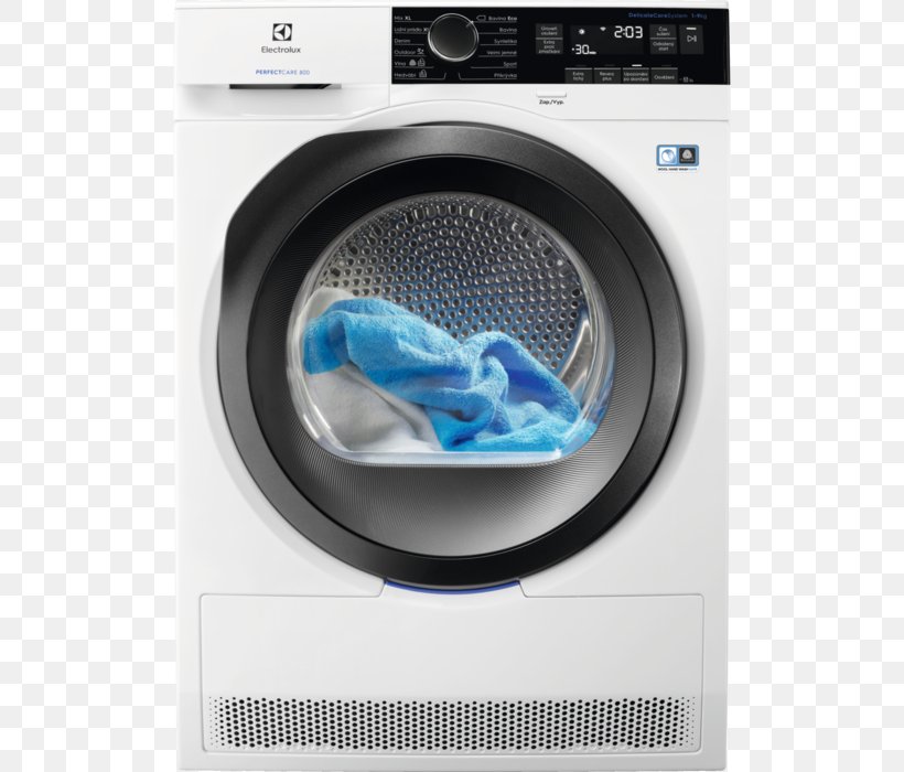 Clothes Dryer Washing Machines Heat Pump Clothing Electrolux, PNG, 700x700px, Clothes Dryer, Clothing, Drying, Electrolux, Electronics Download Free