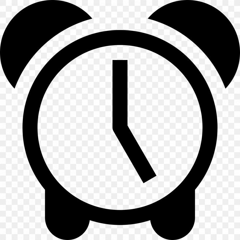Alarm Clocks Download, PNG, 2000x2000px, Alarm Clocks, Area, Black And White, Clock, Logo Download Free