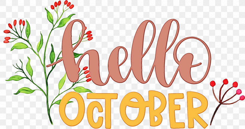 Floral Design, PNG, 1704x899px, Hello October, Autumn, Biology, Floral Design, Leaf Download Free