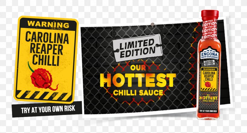 Hot Sauce Carolina Reaper Chili Pepper Brand, PNG, 1145x619px, Hot Sauce, Advertising, Biscuits, Brand, Cache Download Free