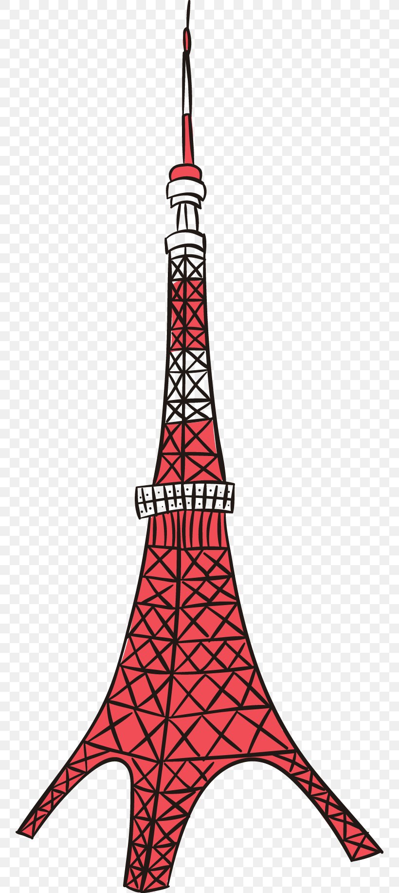 Tokyo Tower Tokyo Skytree Eiffel Tower, PNG, 756x1833px, Tokyo Tower, Art, Black And White, Culture, Culture Of Japan Download Free